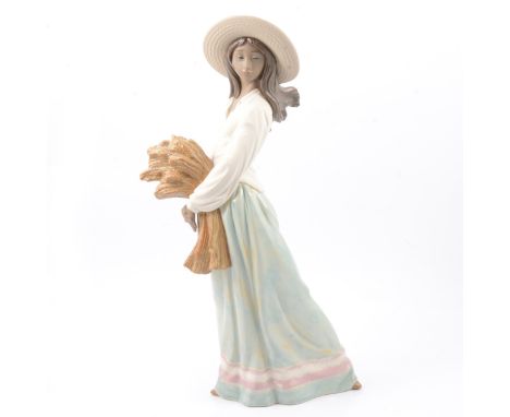 Nao 'Woman With Wheat' figure, number 02012025, boxed, 43cm.