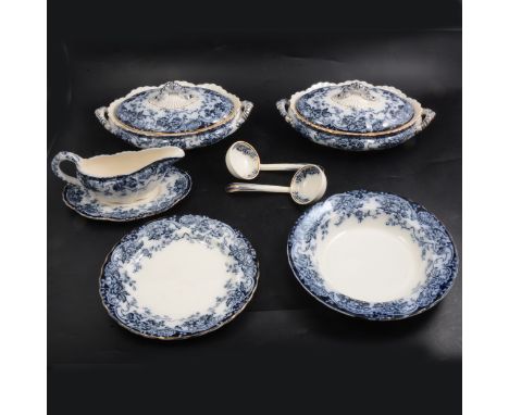 A K &amp; Co B Late Mayers Victorian 'Chatsworth' pattern part dinner service, comprising lidded tureens, meat platters, dish
