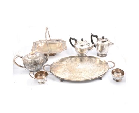 A Viner's of Sheffield silver-plated four-piece tea and coffee set, comprising teapot (16cm), coffee pot (19cm), sugar bowl, 