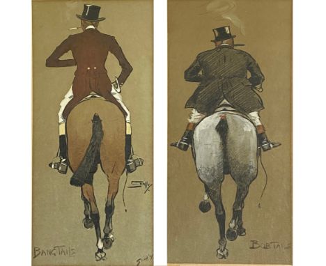 After Snaffles, Bobtails and Bangtails, unsigned, prints, 35cm x 13.5cm; after Alfred Strutt, Thanks Awfully, unsigned reprod
