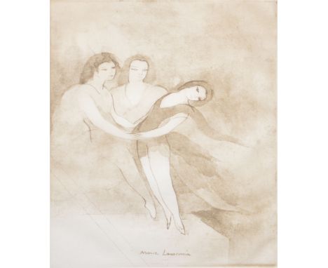 Marie Laurencin, Three Dancers, etching, signed in the plate, issued by ADAGP Paris, label verso, plate 37cm x 27cm.