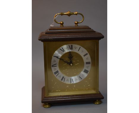 A JUNGHANS ELECTRONIC MANTEL CLOCK (fitted with a battery)