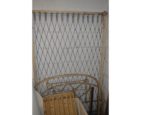 A PAINTED VICTORIAN CAST IRON FRAMED 3FT 6' BED FRAME