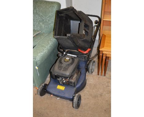 A PETROL LAWNMOWER, with Mountfield engine and grassbox (4)
