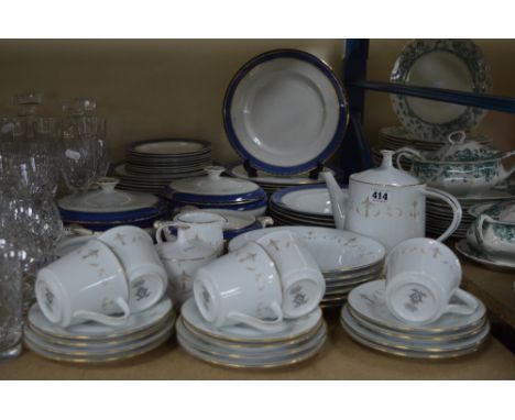 A NORITAKE COURTNEY PATTERN TWENTY SIX PIECE TEA SET, together with a quantity of Booth's Silicon Ware dinnerwares, over thir