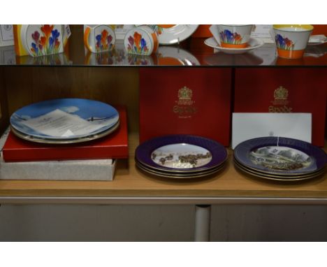 A SET OF SIX BOXED LIMITED EDITION SPODE 'OPERATION OVERLORD' COLLECTORS PLATES, together with boxed Spode 'Battle of Britain