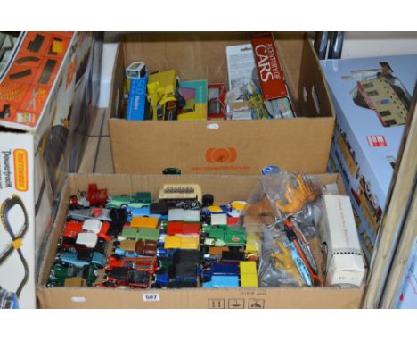 A QUANTITY OF BOXED AND UNBOXED PLAYWORN ASSORTED DIECAST VEHICLES, mainly Matchbox 'Models of Yesteryear' also includes Corg