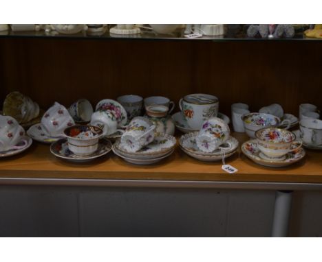 VARIOUS TEAWARES, to include Dresden, Shelley, Royal Albert, 'Moustache' cup and saucer together with Hadleys Worcester pot p