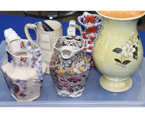 COLLECTION OF CERAMIC JUGS AND VASES
including Burleigh Ware, Mason's, Royal Doulton, etc