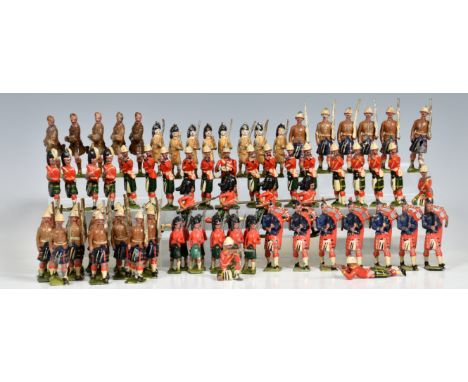 Britains lead soldiers - Scottish regiments, 1910s-20s, including twenty-four from Set 114, Cameron Highlanders (Active Servi