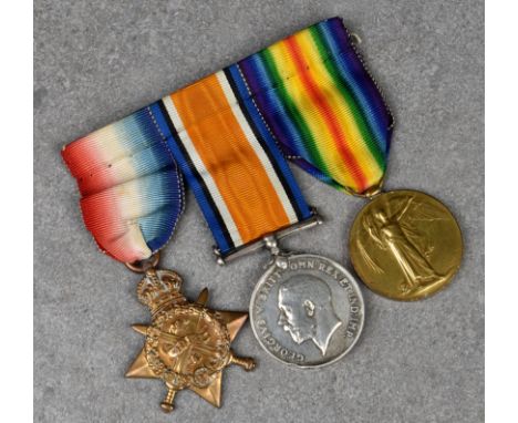 World War One Army Service Corps medal trio (Guernsey) to include 1914-15 star, war medal and victory medal, awarded to T-196