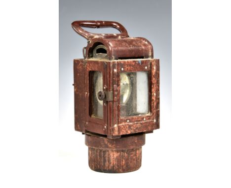 German / Guernsey Occupation interest - German Military issue bakelite carbide lantern or bunker lamp, with aluminium attachm