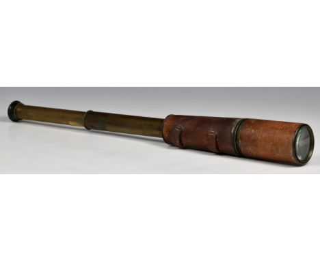 A Negretti &amp; Zambra WWI (broad arrow) Snipers Observer telescope three draw, stamped with broad arrow and 'TEL SIG (MKIV)