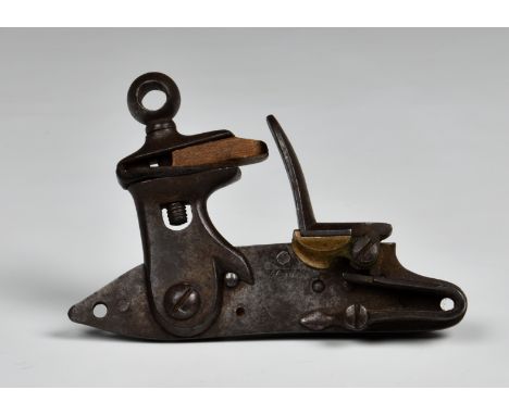 A Spanish 1803 model lock stamped 'A' between cock and frizzen spring with an indistinct 'MAIZT' above. *The same lock is sho