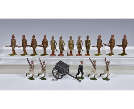 Britains lead soldiers - Set 1545 Australian Infantry Service Dress, 1937-41, comprising an officer and four troopers (G-VG, 