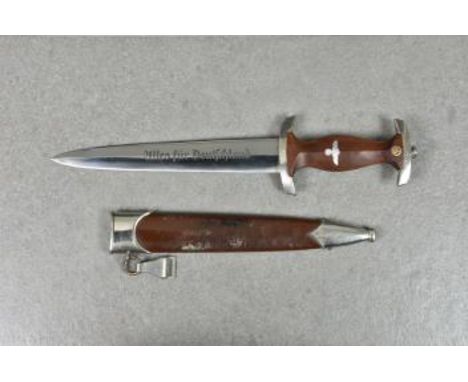 Guernsey German Occupation interest - A German Third Reich SA (Sturmabteilung, Brown Shirts) dagger the double edged steel bl