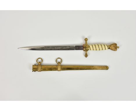 A Kriegsmarine Navel Officer's Dagger by Weyersburg &amp; Kirschbaum - Solingen (Kriegsmarine Offiziersdolch). A well-preserv