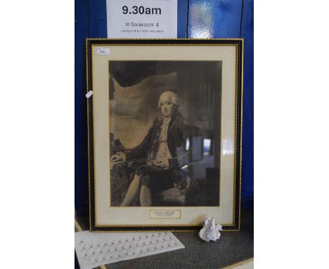 A monochrome engraving Charles Jenkinson First Earl of Liverpool