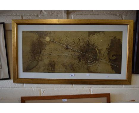 Modern abstract print in gilt frame