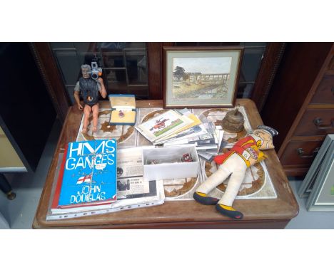 'INVICTA SC' Brooch, 1980s Mint stamp collection, Cigarette card collection, vintage 'Sunny Jim' doll. A range of items.