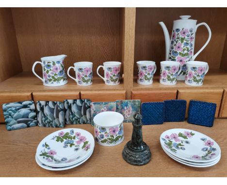 Cornish stone serpentine lighthouse. 'Elizabethan meadow flower' Fine bone China. A variety of drinks coasters.