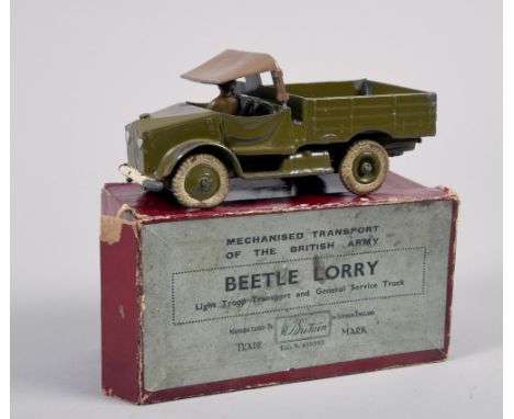 A Britains British Army Beetle lorry, light troop transport and general service truck, in red box.