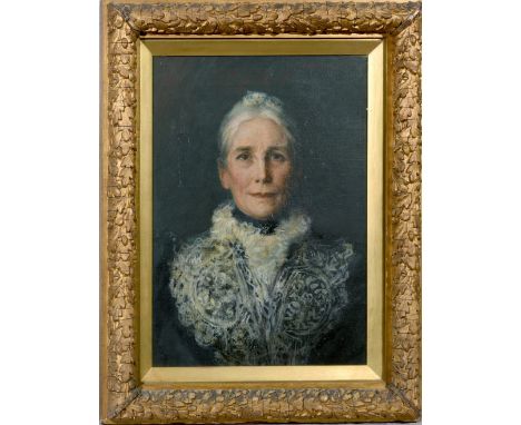Hugh Bellingham-Smith - portrait of a lady, signed, oil on canvas, framed and glazed, 19.5in x 14in.
