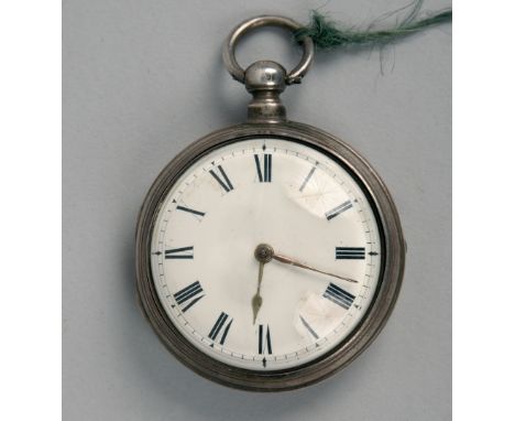 An English silver pair cased verge pocket watch by R. Orson of Grantham with flat balance and engraved balance cock and with 