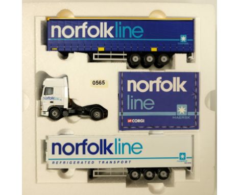 Corgi Norfolk Line Daf XF Tractor Unit & 2 Trailer Set - Stock Code - CC99129 Scale - 1:50 | Model Condition - 5/5 | Box Cond