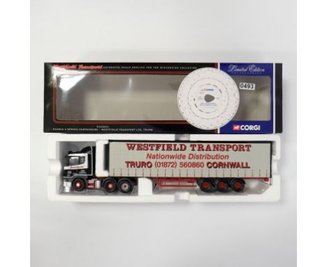 Corgi Westfield Transport LTD Scania 4 Series Curtainside Trailer - Stock Code - CC12213 Scale - 1:50 | Model Condition - 5/5