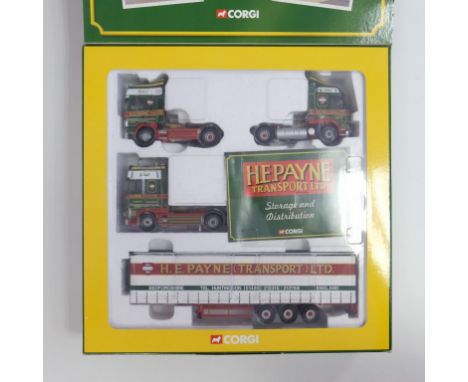 Corgi H E Payne Transport Ltd Set of 3 Tractor Units and a Trailer - Stock Code - CC99147 Scale - 1:50 | Model Condition - 5/