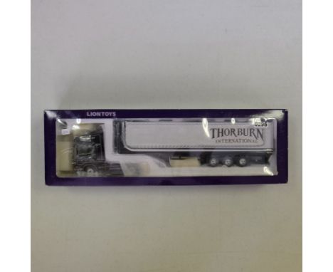 Lion Toys Scania with Fridge Trailer - Thorburn International - Stock Code - N/A Scale - 1:50 | Model Condition - 5/5 | Box C