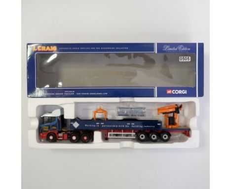 Corgi Ian Craig LTD Scania Dropside Crane Trailer - Stock Code - CC12218 Scale - 1:50 | Model Condition - 5/5 | Box Condition