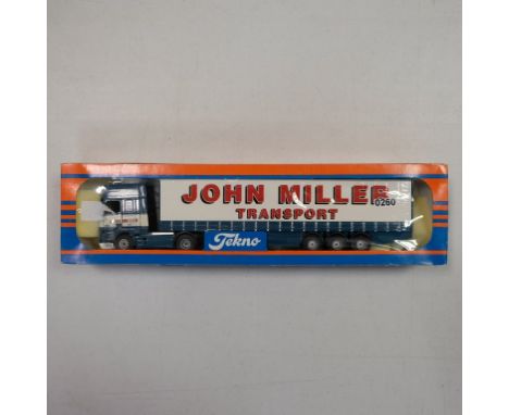 Tekno DAF 95 with Curtainsider - John Miller Transport - Stock Code - N/A Scale - 1:50 | Model Condition - 5/5 | Box Conditio