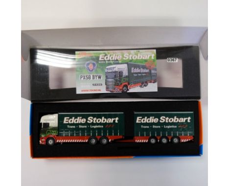 Tekno Eddie Stobart Scania R420 Curtainside & Drawbar Trailer - Stock Code - 60152 Scale - 1:50 | Model Condition - 5/5 | Box