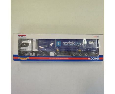 Corgi Mercedes-Benz Actros Curtainsider - Norfolk Line - Stock Code - CC13806 Scale - 1:50 | Model Condition - 5/5 | Box Cond