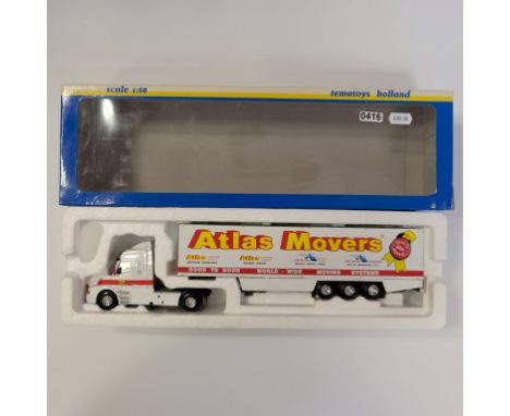 Lion Toys Atlas Movers Volvo NH12 380 With Box Trailer - Stock Code - N/A Scale - 1:50 | Model Condition - 5/5 | Box Conditio