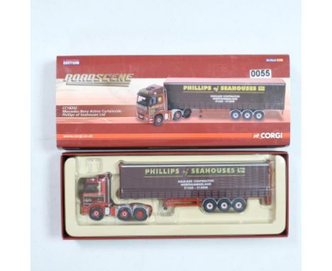 Corgi Mercedes Benz Curtainside - Phillips Of Seahouses Ltd - Stock Code - CC18202 Scale - 1:76 | Model Condition - 4/5 | Box