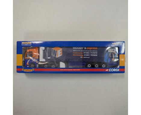 Corgi MAN TGA Curtainsider - Woody's Express - Stock Code - CC13420 Scale - 1:50 | Model Condition - 5/5 | Box Condition - 4/