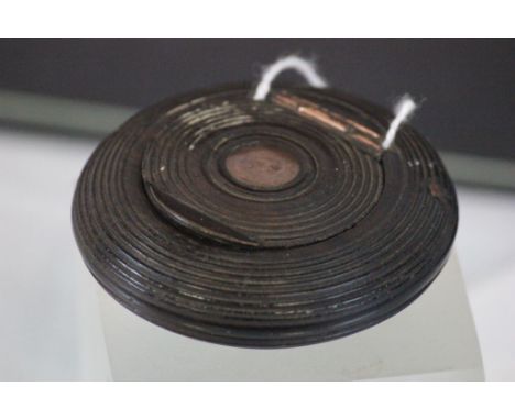 19th Century turned Wooden Snuff box with hinged lid