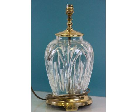 Large Waterford Cut Glass Crystal Table Lamp Base