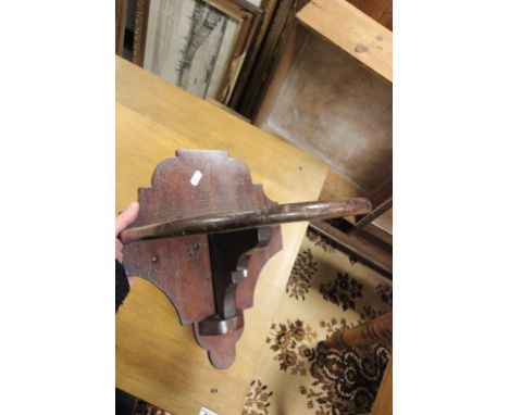 Late 19th / Early 20th century Mahogany Drop Flap Wall Bracket / Church Seat