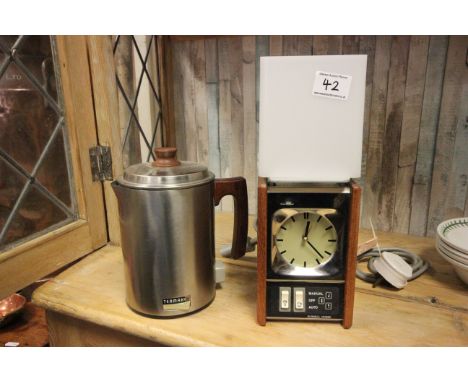 Retro Russell Hobbs Tea Maker, model 7002 with integrated clock and table lamp