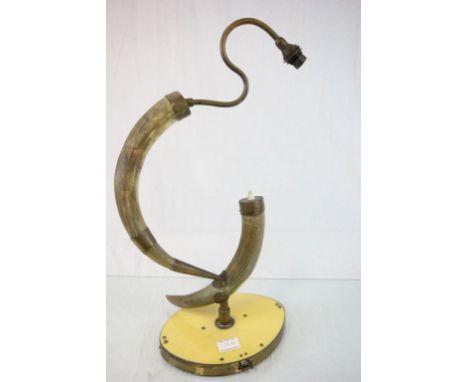 A mid 20th century cow horn lamp.