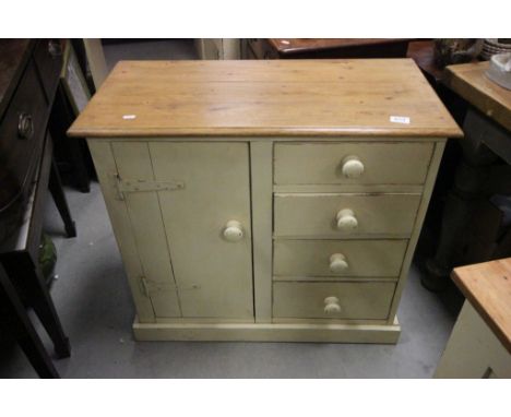 Vintage painted kitchen cupboard with four drawers