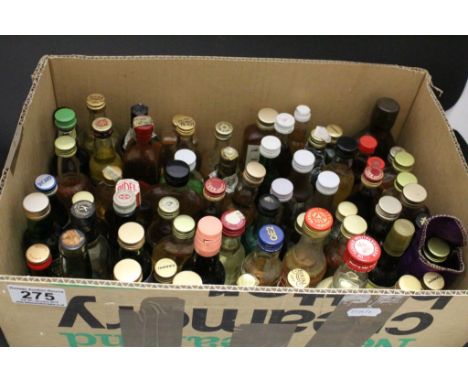 Large collection of miniatures to include: Royal Wedding Commemorative Scotch Whiskey, Scotia Royal Blended Rare Scotch Whisk