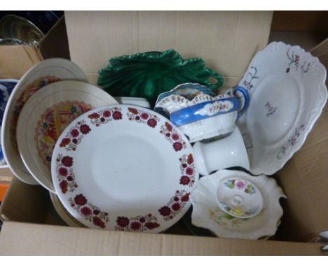 Two boxes of mixed vintage ceramics