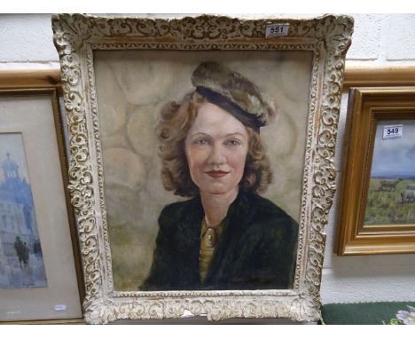 Early 20th century Oil on Canvas Portrait of a Lady signed Walter H Raymond