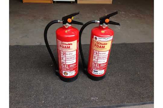 2 X Chubb Foam Fire Extinguishers (1056) No Vat Applicable