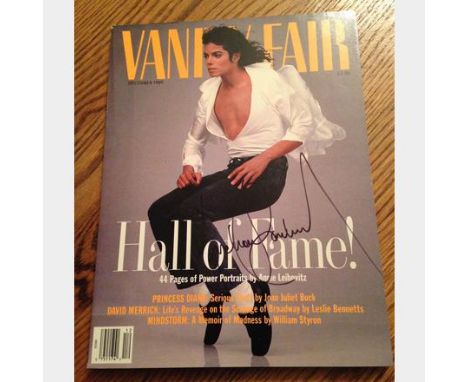 Signed Michael Jackson December 1989, Vanity Fair hall of fame magazine.